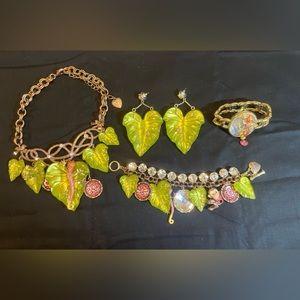Authentic BETSEY JOHNSON Asian Jungle Jewelry Complete Set